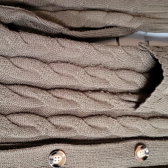 Merokeety Long Sleeve Cable Knit Long Cardigan Open front button Sweater - Picture 5 of 5